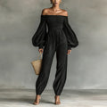 Lockerer Damen-Jumpsuit mit schulterfreiem Ausschnitt