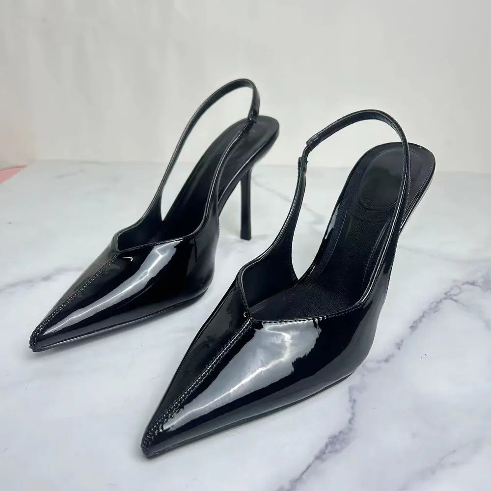 Slingback-Pumps mit spitzer Zehenpartie