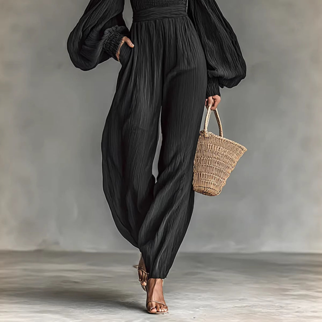 Lockerer Damen-Jumpsuit mit schulterfreiem Ausschnitt