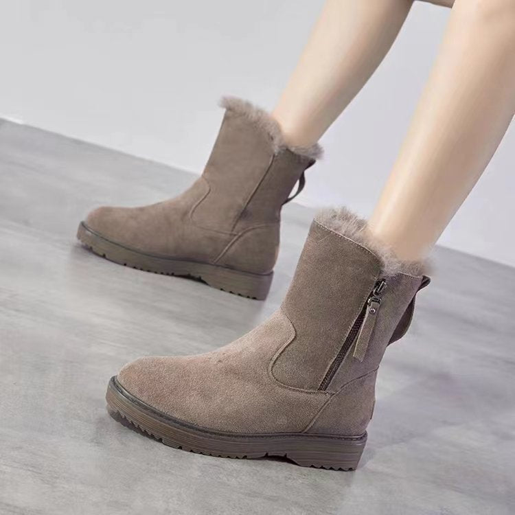 Warme Damen-Schneestiefel mit Kunstfellfutter
