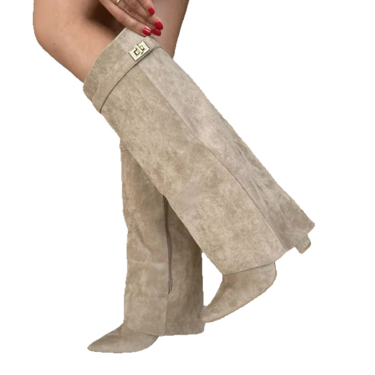 Elegante Damenstiefel mit spitzer Zehenpartie und Blockabsatz