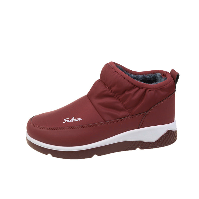 Kurze Damen-Winterstiefel mit warmem Baumwollfutter