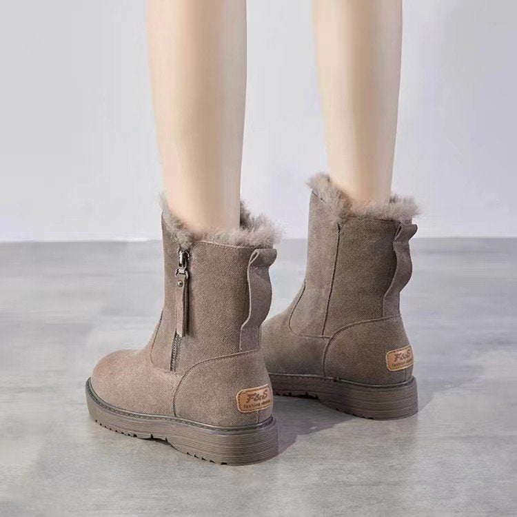 Warme Damen-Schneestiefel mit Kunstfellfutter