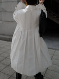 Baumwoll-Hemdblusenkleid mit Reverskragen, Knopfleiste und Seitenschlitz