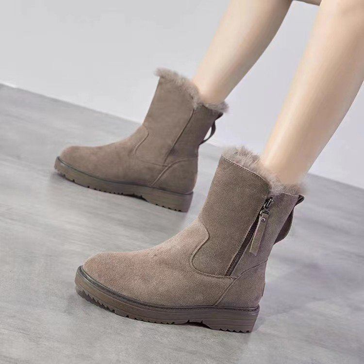 Warme Damen-Schneestiefel mit Kunstfellfutter