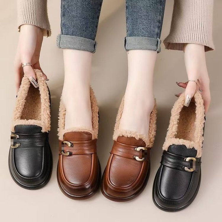 Gefütterte Mary-Jane-Schuhe mit Blockabsatz