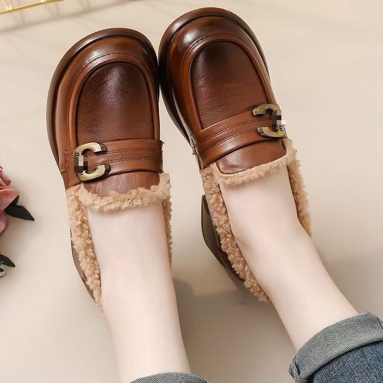 Gefütterte Mary-Jane-Schuhe mit Blockabsatz