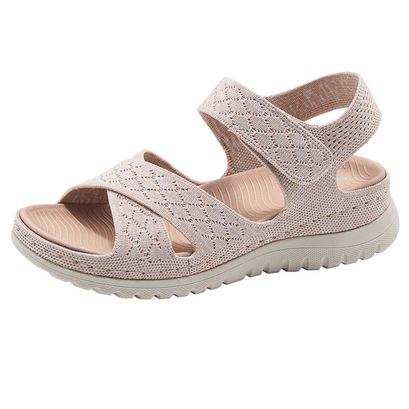Sportliche Damen-Sandalen mit Klettverschluss und dicker PU-Sohle