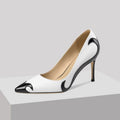 Zweifarbige spitze High-Heel-Pumps für Damen