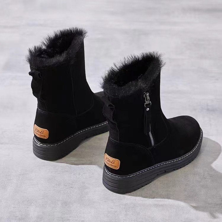 Warme Damen-Schneestiefel mit Kunstfellfutter