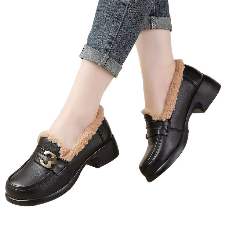 Gefütterte Mary-Jane-Schuhe mit Blockabsatz