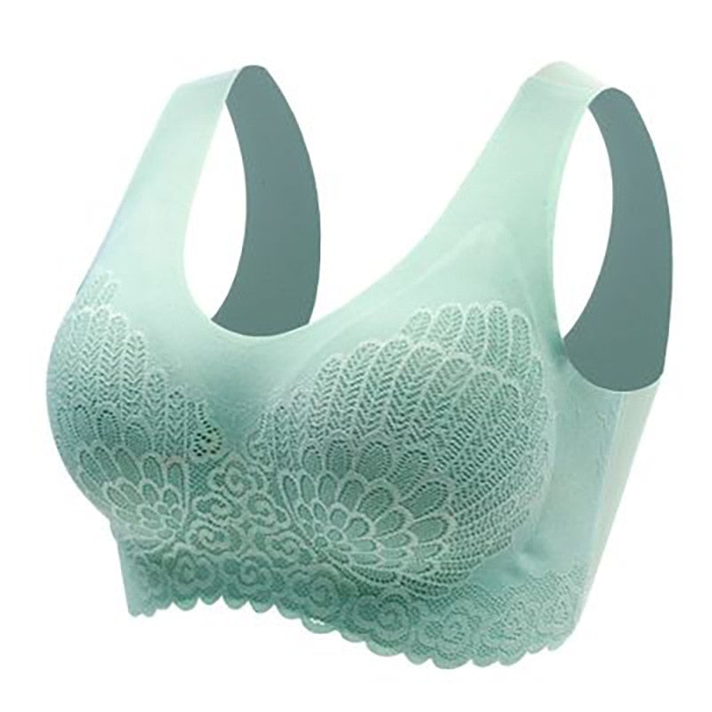Nahtloser BH mit Spitze und Polstern, Größen M–4XL
