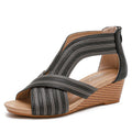 Damen-Römersandalen mit Riemchen und mittlerem Absatz