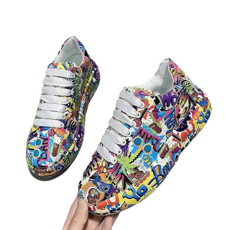 Unisex-Sportschuhe mit dicker Sohle und Schnürung