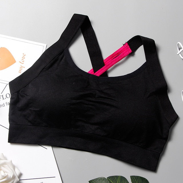 Sport-BH mit gekreuztem Design für Yoga und Fitness, Größen S–XL