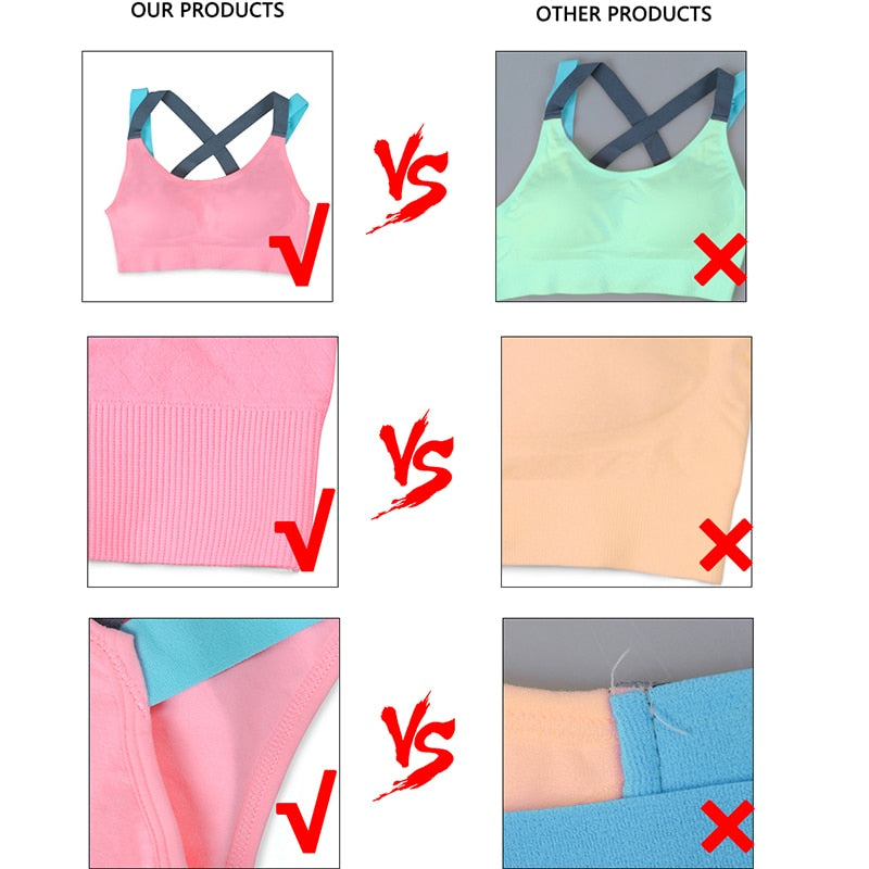 Sport-BH mit gekreuztem Design für Yoga und Fitness, Größen S–XL