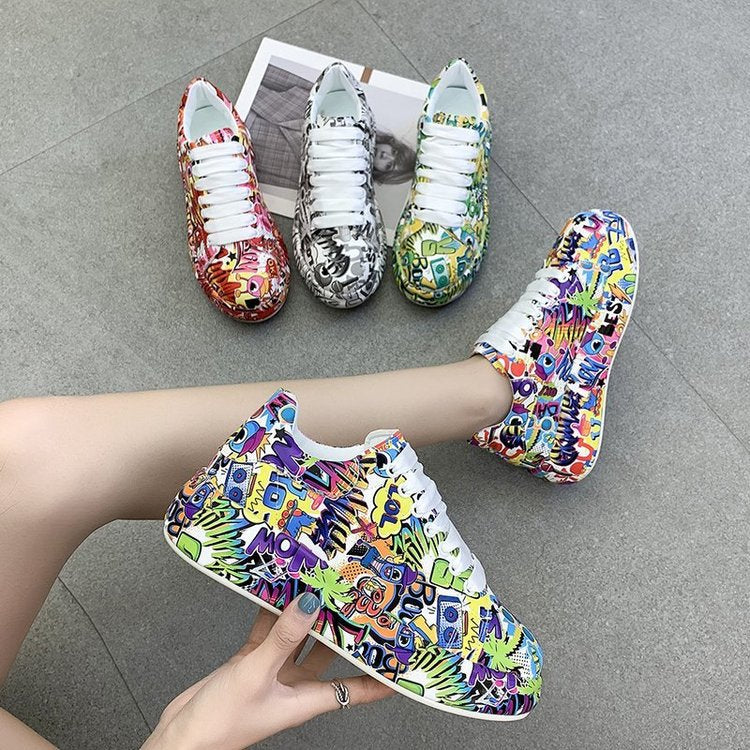 Unisex-Sportschuhe mit dicker Sohle und Schnürung