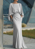 Elegantes, langes Plisseekleid mit offenem Rücken für Damen