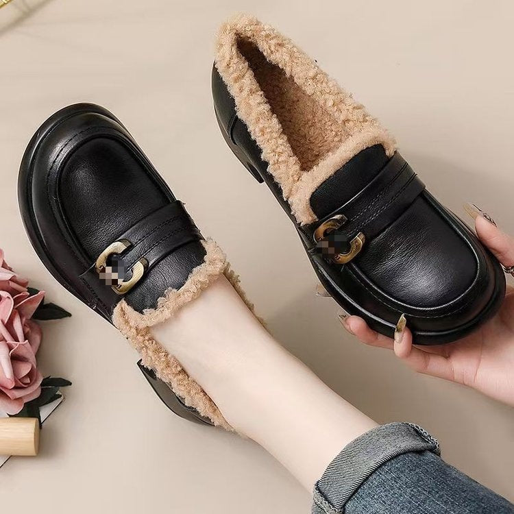 Gefütterte Mary-Jane-Schuhe mit Blockabsatz