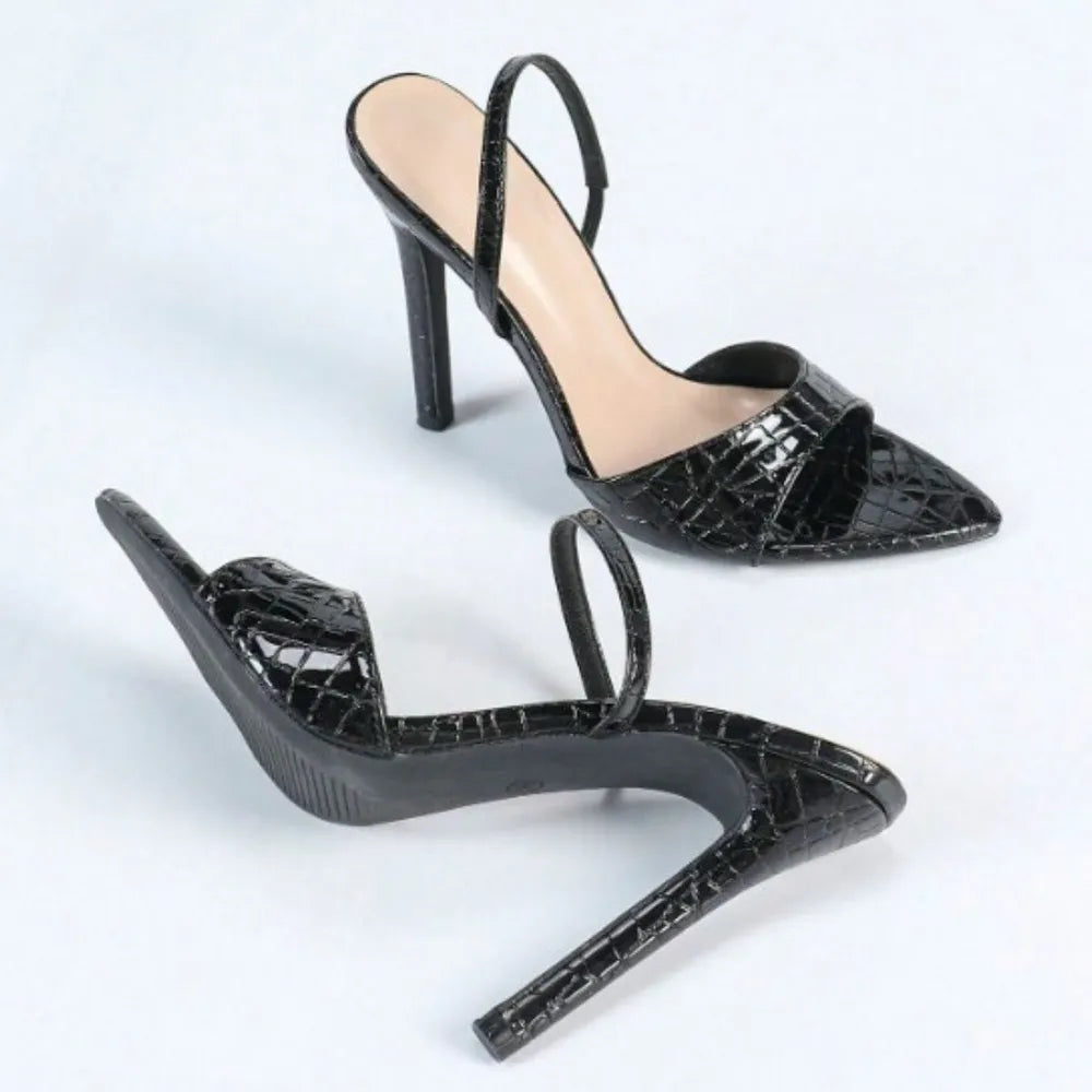 High-Heel-Sandaletten mit offener Spitze