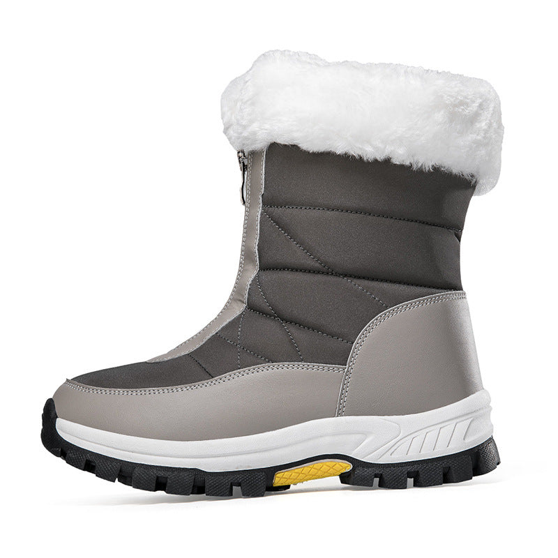 Warme Damen-Schneestiefel mit Frontreißverschluss